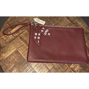Kohl's NWT Womens Burgundy Best Friend Wristlet Clutch Bag Faux Vegan Leather